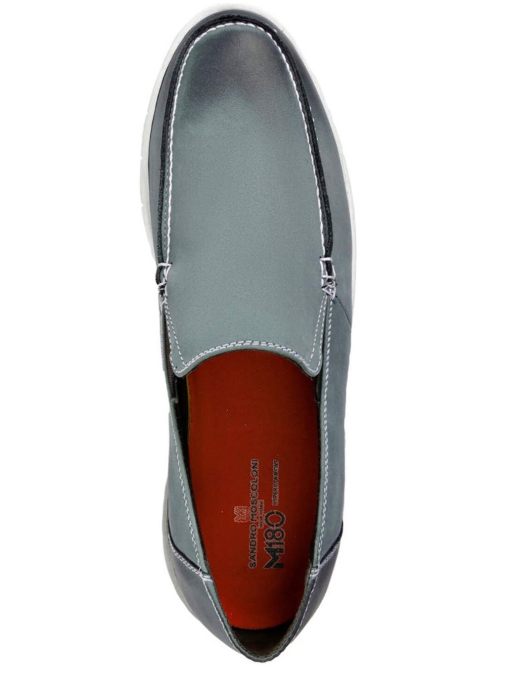 SANDRO MOSCOLONI NIB GUY DOUBLE GORE MOC TOE LEATHER SLIP-ON LOAFERS. SIZE 10 D - Picture 6 of 9